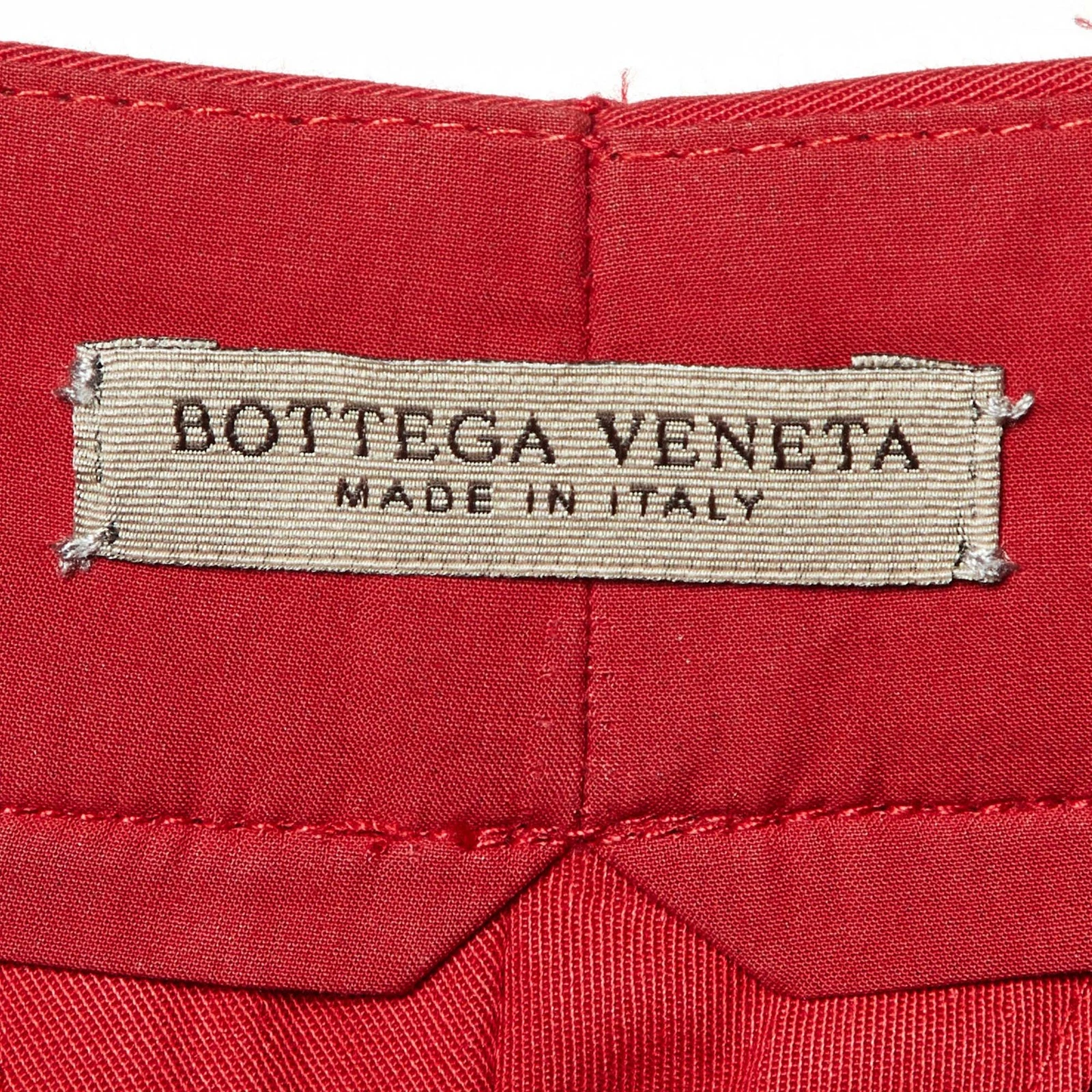 Pantalone plissettato cotone rosso Bottega Veneta M