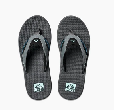 Reef Fanning Sandales À Claquettes Pour Hommes Gunmetal/Ocean NEUF - Photo 1/4