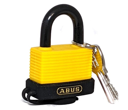 ABUS 70/45 C All Weather Solid Brass Padlock Keyed Different Yellow - Picture 2 of 2