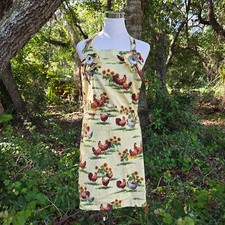 Apron Chickens and Sunflowers Handmade Cottagecore Concho Cowgirl Western