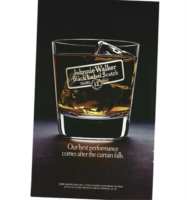 Vintage 1977 Johnnie Walker Black Label 12 Year Old Scotch Print Ad