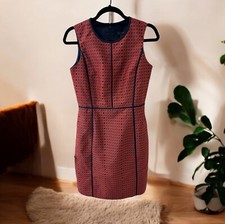 J. Crew Sleeveless Shift Dress Size 4 Business Casual Office Geo Pattern Fitted