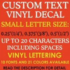 1/4"  3/8"  1/2" 0.25" 0.375" 0.5" CUSTOM Vinyl Decal Toy Model RC Name Number
