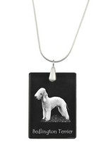Bedlington Terrier, Rothbury Terrier - Crystal Pendant With Dog, Silver Necklace