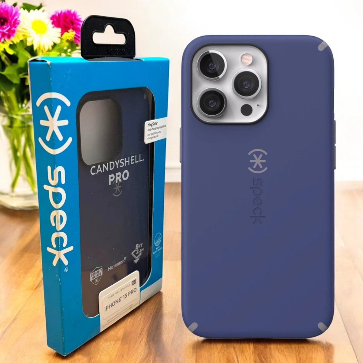 Speck CandyShell Pro + MagSafe Per IPhone 13/12 Pro Max: Custodia Rosa Orchidea, Doppio Strato Antishock E Retro Trasparente