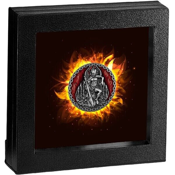 2022 Cameroon CFA 2oz 2000 Francs Mephistopheles .999 Silver Antiqued 500 Struck-image