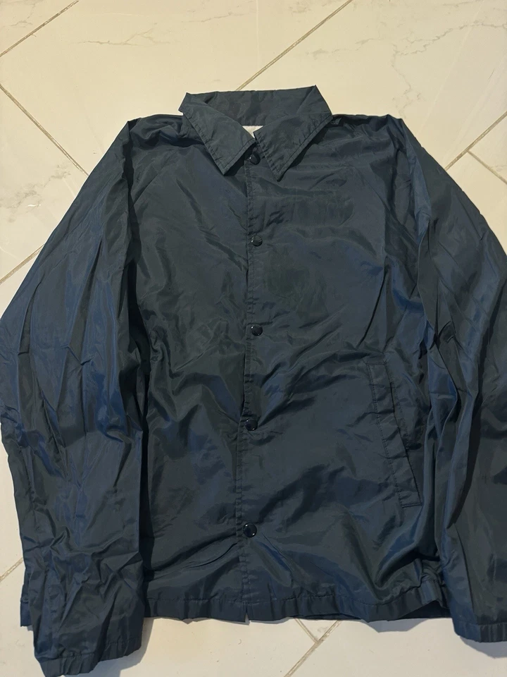 Vihtage 1980s Ozark Trail Navy Blue Blank Windbreaker Jacket Medium USA - Image 2 of 4