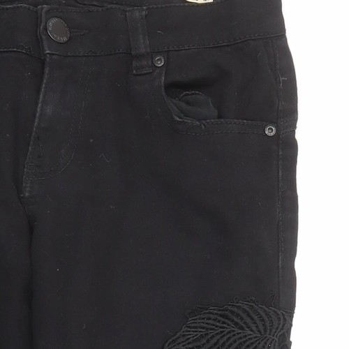 Quiz Womens Black Cotton Blend Skinny Jeans Size 6 L31 - Crocheted Lace - Picture 5 of 10