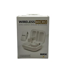Rode Wireless Micro Lightning Wireless Microphone Two Mics w/ Charge Case White