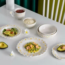 Ceramic Tableware Dishes And Plates Sets Small Daisy Western Cup Dessert Steak