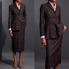 Women's Suit Shawl Lapel Wrap Buttock Skirt Set for Work Dressy Business Outfits