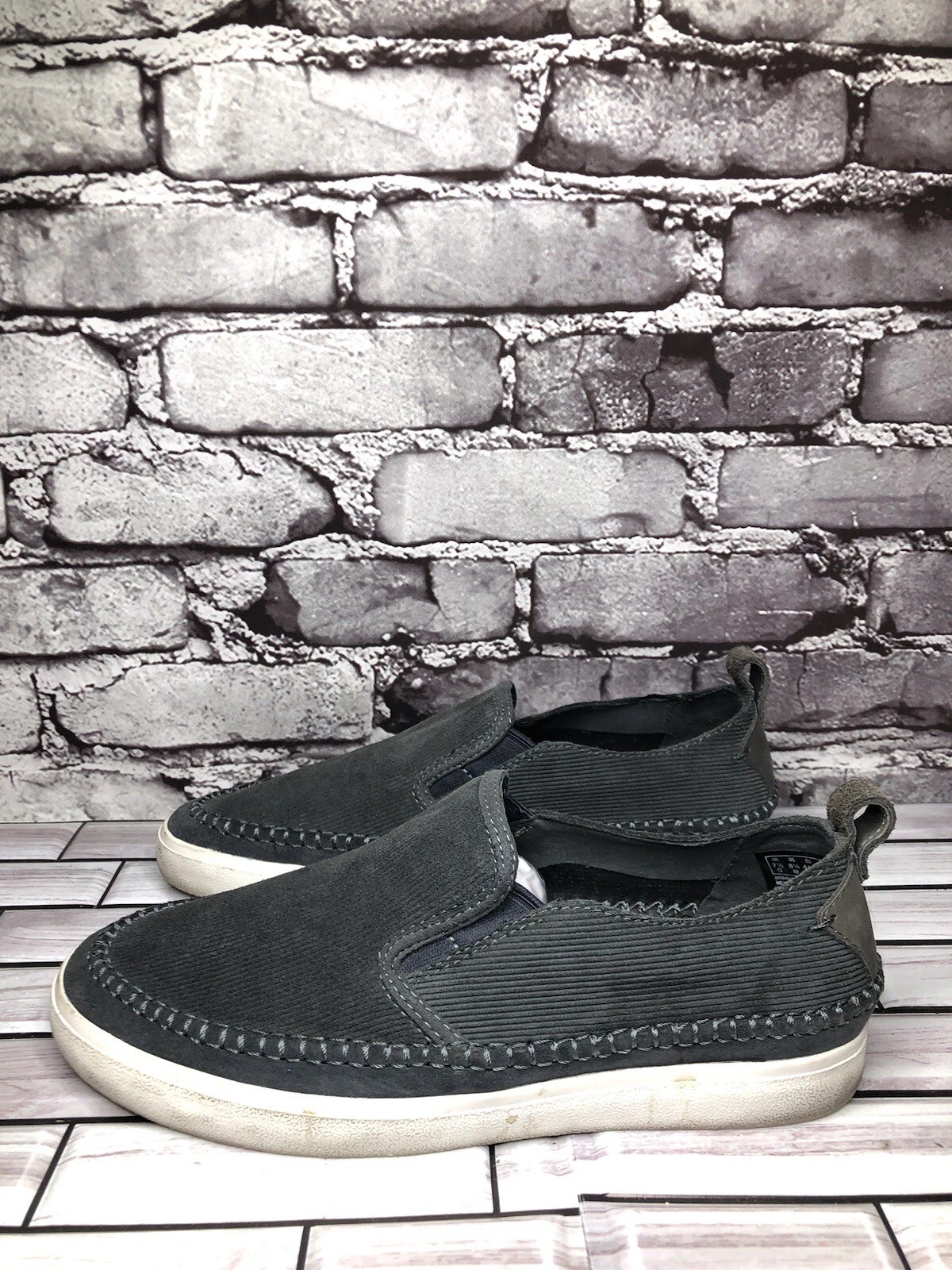 Mocassini casual Clarks 23541 grigio in velluto a coste tessuto taglia 8 5 M US 41 5EU