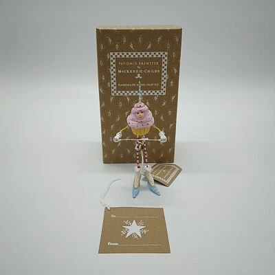 Mackenzie-Childs Patience Brewster Birthday Cupcake Ornament 5.5" - Boxed
