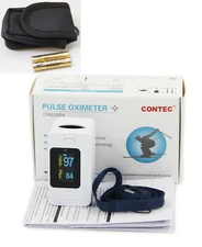 Contec Spo2 Finger Blood Oxygen Pulse Oximeter with free battery and case