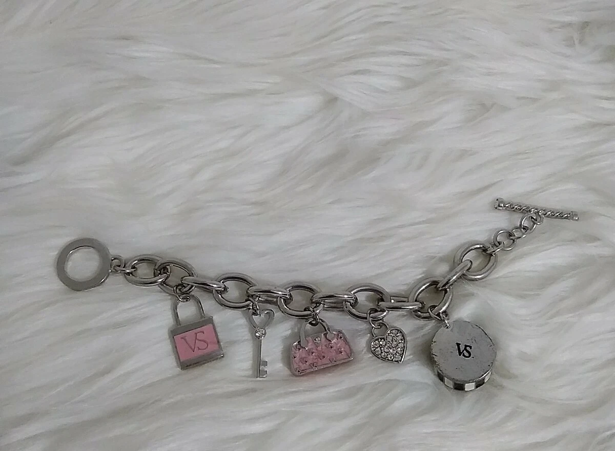 Victoria s Secret Silver Dangle Charm Bracelet eBay