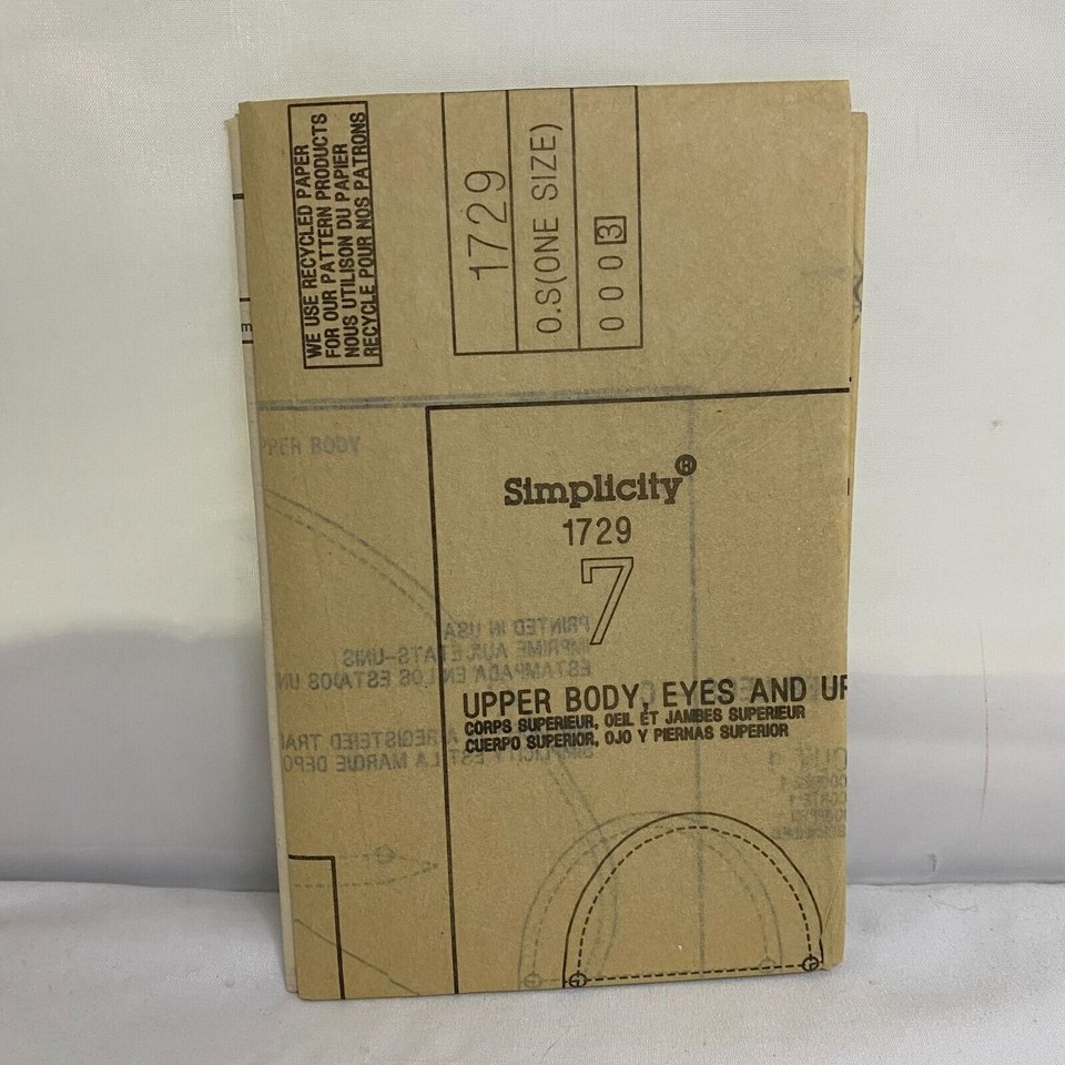 1729 Simplicity Hand Puppets Sewing Pattern eBay