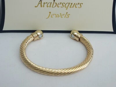 ARABESQUES JEWELS TOP QUALITY Mens chunky copper twist magnetic bio therapy/health bangle/bracelet