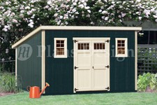 Shed Plans, 10' x 16' Deluxe Modern Roof Style #D1016M, Material List Included