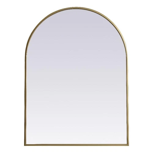 Elegant Decor Ayra 27x36" Arch Modern MDF Wood/Iron Mirror in Brass - Picture 1 of 9