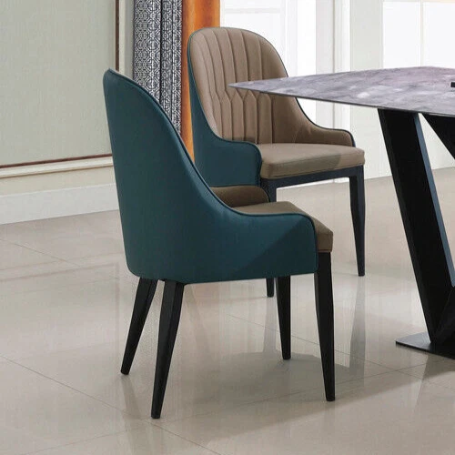 Turquoise leather cheap dining chairs