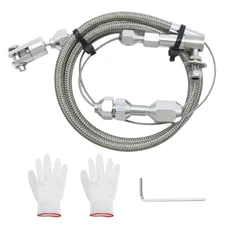24" Universal Throttle Cable, Stainless Steel Throttle Cable Kit, Robust 