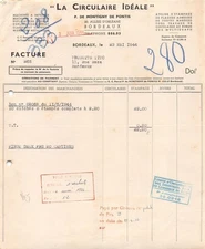 INVOICE 1944 IDEAL CIRCULAR PRINTING MACHINE IN BORDEAUX - PRODUCTS