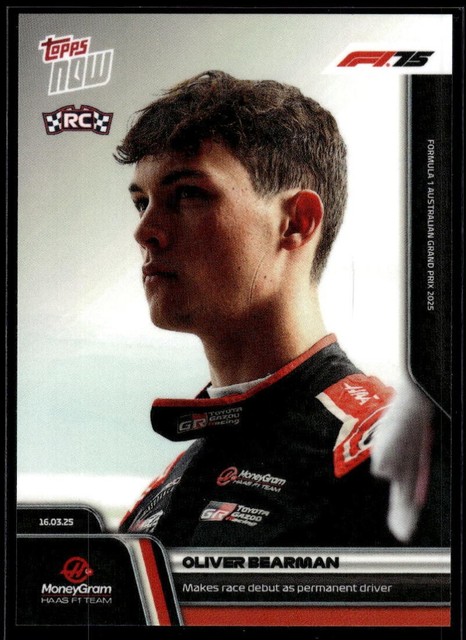 Oliver Bearman 2025 Topps Now F1 #19 RC