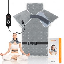 Red Infrared Light Device for Back: Neck Shoulder Body Pain Relief, Gray