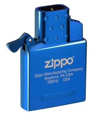 High Polish Blue Butane Lighter Insert - Double Torch, Refillable