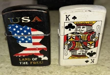 Lot Of Two Flip Top Lighters One Works The Other Needs A Flint