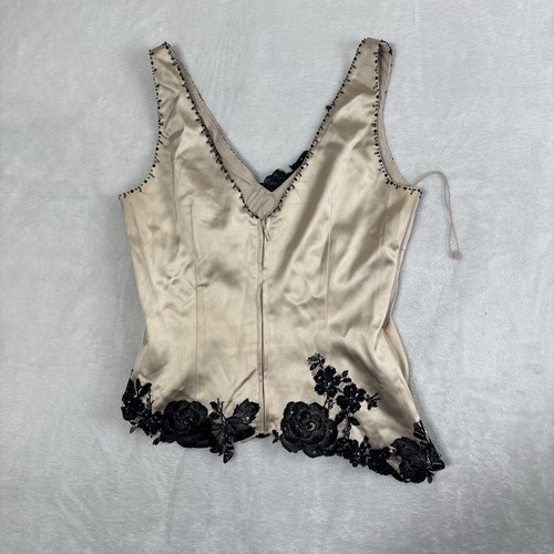 VTG Adrianna Papell Evening Essentials Embroidered Floral Corset Top Women's - Picture 5 of 7