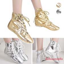 Ballet Dancing Boot Shoes Low Heel Soft Sole Faux Leather Jazz Salsa Footwear