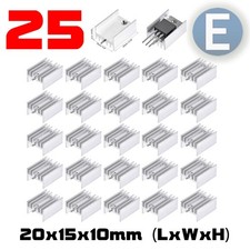 25pcs TO-220 Silver Aluminum Heat Sink Heatsink Transistor Radiator with needle