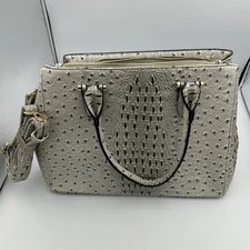 WOMEN'S Faux Leather CROCO PRINT GRAY-  Large Handbag Tote - Handles- Strap Read
