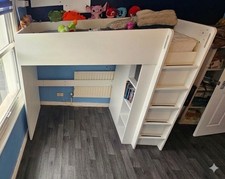 IKEA Smastad White Loft Bed with Wardrobe and Shelves