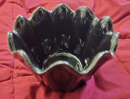 Vintage Hull Pottery Black Flower Planter Pot Bowl-Nice