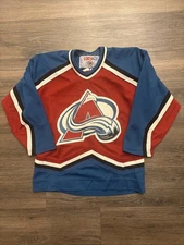 Vintage Colorado Avalanche Jersey Youth L/XL CCM Air Knit NHL Stitched Large XL