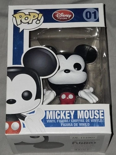 Mickey Mouse Funko Pop OG Red Logo Disney Store #01 Near Mint In A Protector
