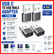 4 PACK USB C 3.1 Type C Female to USB 3.0 Type A Male Port Converter Adapter NEW