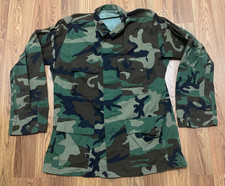 US Army BDU Combat Jacket Mens Large Long Woodland Camouflage Hot Weather