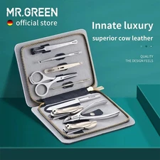 MR.GREEN Luxury Manicure Set | Professional Nail Care Kit Surgical Steel Tools
