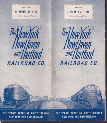 New York New Haven & Hartford RR Orario 25/09 1949