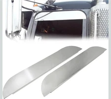 Pair 5" Chopped Window Trim Stainless Steel Compatible with 2005+ Peterbilt Cab