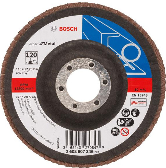 Bosch Professional Flap disc 115 mm. 22.23 mm. 120 2608607346
