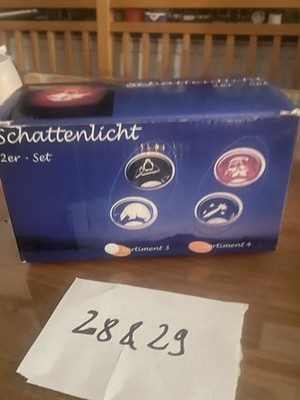 Glas Schattenlicht Nr. 28&29 Eisbär und Flocke rot Schattenspiel NEU