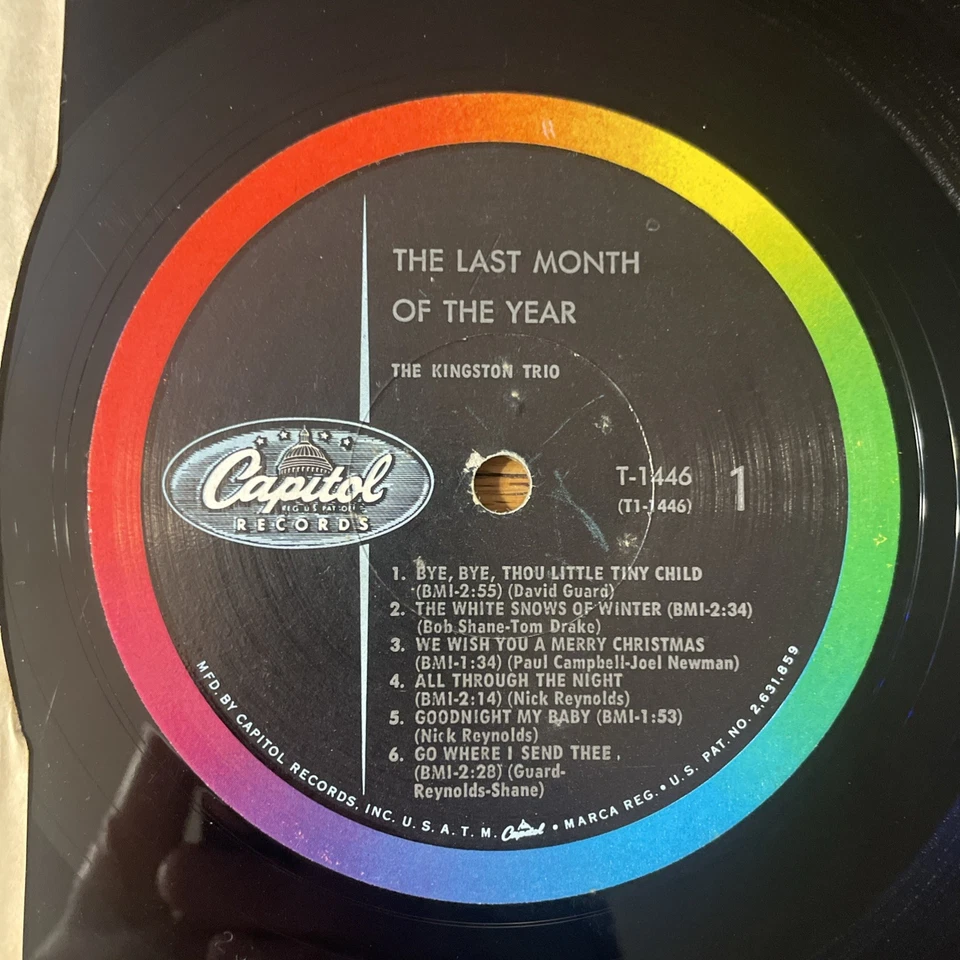 The Kingston Trio The Last Month Of The Year Christmas LP Capitol Mono VG!!!! - Imagem 3 de 4