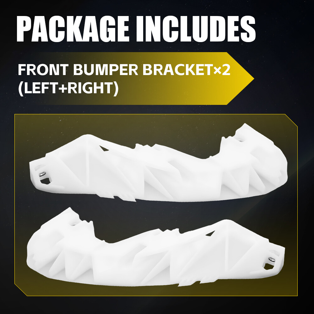 Pair Front Bumper Cover Stiffener Brackets For Infiniti G25 G37 Sedan – Left & Right – White