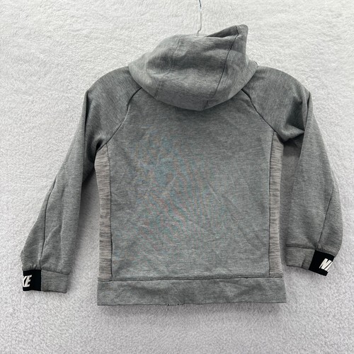 Nike Hoodie Boys XS Gray Full Zip Zip Long Sleeve Jacket Logo Youth Extra Small - Picture 15 of 18