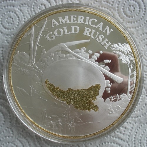2017 American California Gold Rush Silver & Gold Plated Proof Coin - Picture 3 of 5