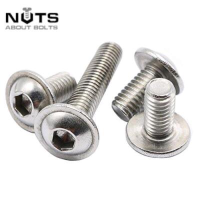 M6 x 8 mm FLANSCHSCHRAUBEN KNOPFDOM INNENSECHSKANTSCHRAUBEN A2 EDELSTAHL